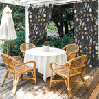Cartoon Space Outdoor Curtains for Patio Rockets Planets Astronauts Gray Waterproof Outside Curtains with Grommet Top Weatherproof Curtain for Cabana Pergola Gazebo, 2 Pack, 54" W x 108" L