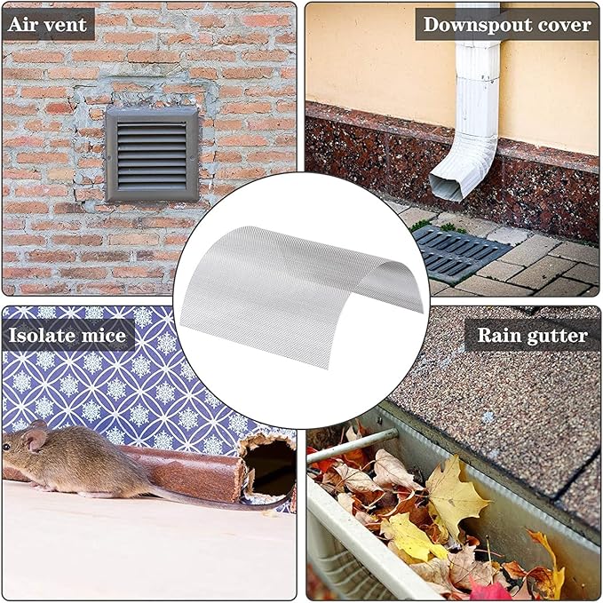 Stainless Steel Woven Wire Mesh, 14 Mesh Rodent Control Cage Net Garden Insect Screen Corrosion-Resistant Filter - 1.54mm Hole