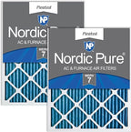 Nordic Pure 16x20x1 (Actual Size: 15 1/2 x 19 1/2 x 3/4) Pleated MERV 7 Air Filters 2 Pack