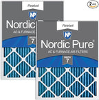 Nordic Pure 12x25x1 (Actual Size: 11 3/4 x 24 3/4 x 3/4) Pleated MERV 7 Air Filters 2 Pack