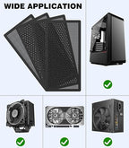 MoKo 140 x 280mm PC Case Magnetic Dust Mesh Filter, 0.5mm PVC Mesh Hole Computer Cooler Fan, Magnetic Frame Dustproof Cover Grill for Computer PC Case - 4PCS
