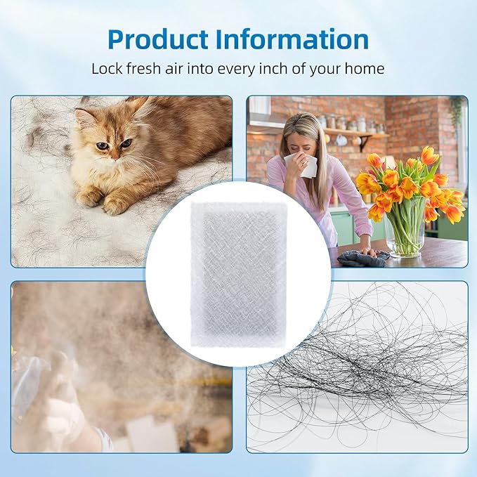 16x25 Replacement Filter Pads Compatible with Dynamic Air Cleaner 16x25,Fiberglass+Activated Carbon White(4 Pack)