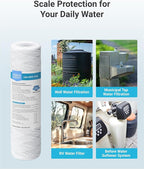 AQUA CREST AP110 5 Micron 10"x2.5" String Wound Whole House Water Filter Replacement for 3M® Aqua-Pure AP110, Culligan® P5, APEC, GE FXUSC, Whirlpool®, Any 10" x 2.5" Home Water Filter, Pack of 6
