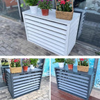 Split Air Conditioner Fence Privacy Screen 4 Panel, Aluminum Air Conditioner and Heat Pump Cover, Trash can Enclosure, Outdoor Flower Stand (Black 100x50x70cm/39x20x28in)