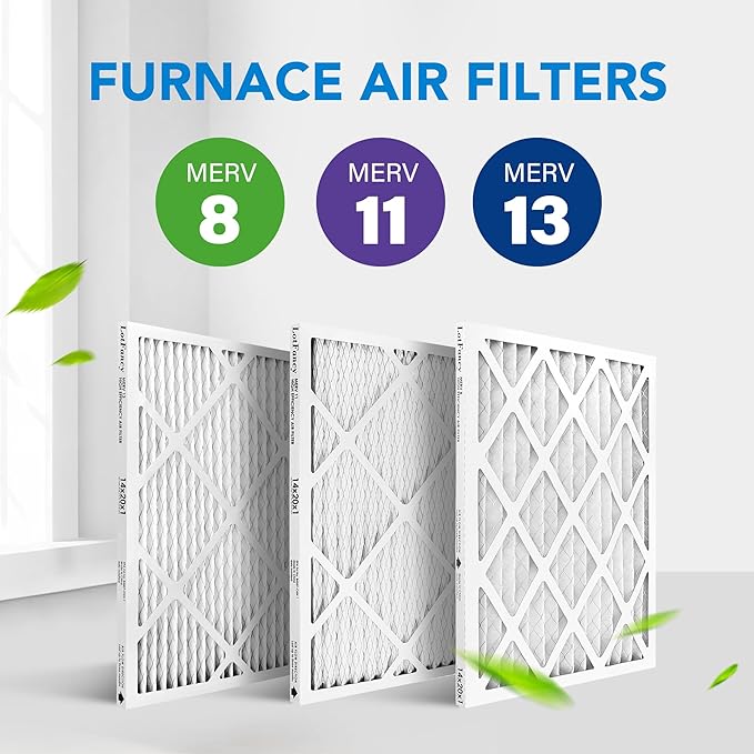 LotFancy 14x20x1 Air Filter MERV 13 4-Pack, Electrostatic Pleated HVAC Furnace Air Filter, Captures Pet Dander Smog Smoke, Actual Size: 13.75"x19.75"x0.75"