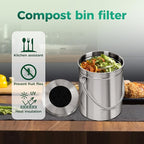 Fiber Cotton Activated Charcoal Compost Filters -7 Pack 4.5 Inch Square Odor Control Replacement for Kitchen Compost Bins, Countertop Compost Bin and Compost Bucket