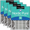 Nordic Pure 20x25x5 (Actual Size: 19 3/4 x 24 1/4 x 4 7/8) Air Bear AC Filter Replacement MERV 14 Plus Carbon 4 Pack