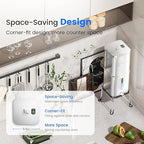 Purewell Square Series 3-Stage Gravity Fed Water Filter System with Smart Timer, Stainless Steel Countertop System with Water Level Window, 2 Upgraded Filters and Stand, Reduce 99% Chlorine, SQ-2.25G