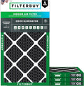 Filterbuy 16x24x1 Air Filter MERV 10 Odor & Allergy Defense with Activated Carbon (4-Pack), Electrostatic Pleated HVAC AC Furnace Filters Replacement, Made in USA (Actual Size: 15.38 x 23.38 x 0.75)