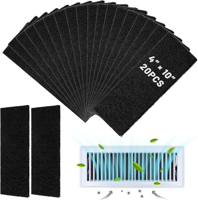 4"x10" Activated Carbon Air Vent Filters for Home, Floor Vents Filters, AC Vent Filter,Floor Registers Filters,10 Pcs Charcoal Vent Filter Home