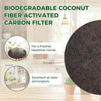 Compost Filters, 12-Pack, 7.25 Inch | Biodegradable Coconut Fiber Charcoal Air Filters for Kitchen Compost Bin, Bucket, Countertop Bin, with Sizing Template