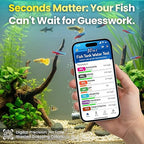 Digital Aquarium Water Test Kit, App-Enabled 10-in-1 Freshwater & Saltwater Aquarium Test Strips for Fish Tanks, Shrimp, Reef Test Strips, pH, Ammonia, Nitrate, Nitrite, GH, KH, Chlorine