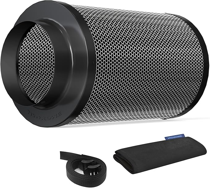 Air Carbon Filter 6 Inch ,Smellines Control Removes 3X More Odors Contaminants. Australian Virgin Charcoal,Carbon Filter for Grow Tent, Hydroponics, Pre-Filter Included (6inch)