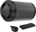 Air Carbon Filter 4 Inch ,Smellines Control Removes 3X More Odors Contaminants. Australian Virgin Charcoal, Carbon Filter for Grow Tent, Hydroponics, Pre-Filter Included (4inch)