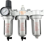 1/2" NPT MID FLOW Filter Regulator Coalescing Desiccant Dryer System For Compressed Air Lines, Poly Bowls, Great For Paint Spray And Plasma Cutter (MANUAL DRAIN)