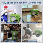 ALORAIR Air Scrubber with 3 Stage Filtration, Stackable Negative Air Machine for Industrial and Commercial Use, Heavy Duty Air Cleaner with MERV-10 Filter, HEPA/Activated carbon Filter, Green