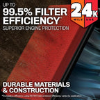 K&N Engine Air Filter: Extended Life 24,000 Mile Replacement Air Filter: Compatible with 2021 Ford Bronco, KNF-0634