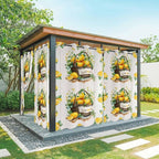 Lemon Outdoor Curtains for Patio Lemons Baskets Summer Tropical Plant Wood Waterproof Outside Curtains with Grommet Top Weatherproof Curtain for Cabana Pergola Gazebo, 1 Panel, 54" W x 95" L