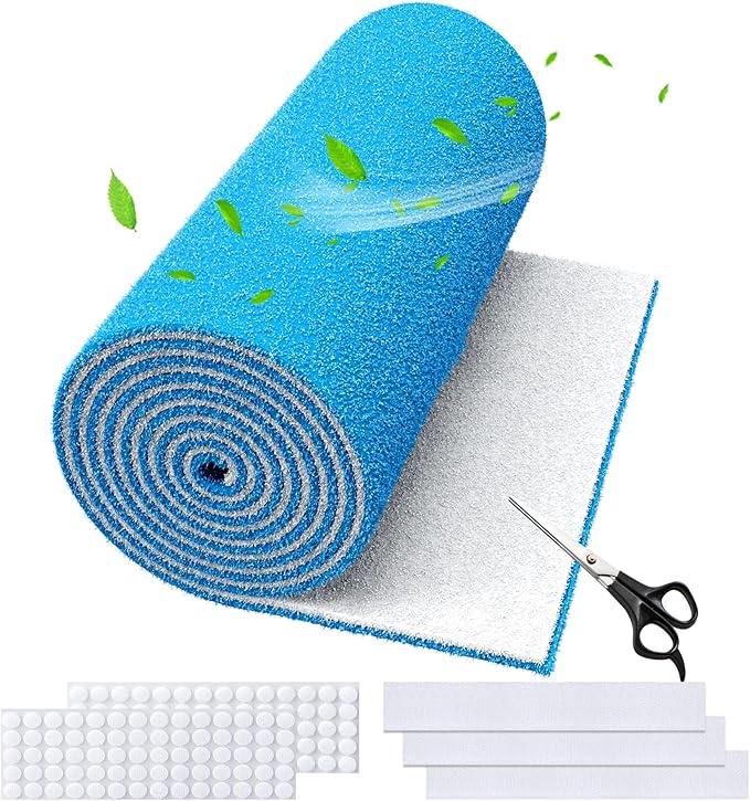 Air Vent Filters,14"x120"Cut to Fit Air Filter Material (70+Filters),MERV 8 Electrostatic Air Vent Filter for Home Floor, Grilles, Ceiling, HVAC Furnace Vents, With 48PCs Adhesive Hook Tape
