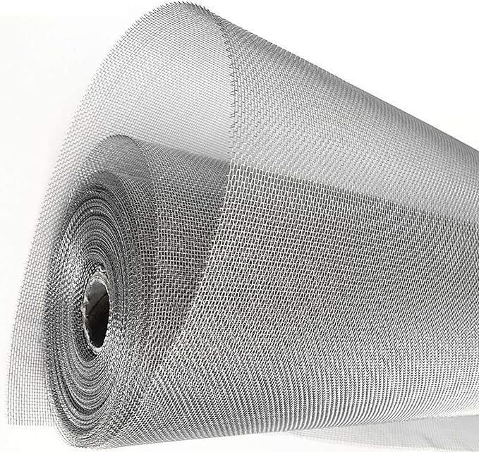 KISKIS 304 Stainless Steel Woven Wire Mesh, Wire Mesh Window Screen Mesh, Prevent Mouse Mice Snakes Hornets Rodents Entering,Easy to Cut and Install,60X300CM24X118INCH