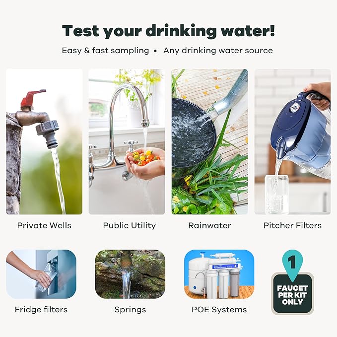 Tap Score Iron in Water Test Kit | Well or City | Full Report | EPA Certified Drinking Water Labs | #1 Best Home Water Test 2021-24 NYT Wirecutter | 100% Unbiased