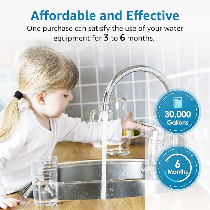 AQUA CREST FXHTC 5 Micron 10" x 4.5" Whole House Water Filter Replacement for GE® FXHTC, GXWH40L, American Plumber W10-PR, W10-BC, Culligan® RFC-BBSA, GXWH35F, W50PEHD, Pentek R50-BB, Pack of 2