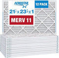 Aerostar 21.5x23.3125x1 MERV 11-12 Count - Pleated Furnace & Air Conditioner Filters - Removes Dust, Cold & Flu Germs, Lint, Mold, Pet Dander, Allergy-Causing Pollen, Smog & Smoke