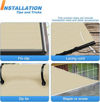 TANG Sun Shade Fabric Roll 8'x22' Shade Cloth for Garden Beige HDPE Mesh Shading Pergola Cover Replacement Canopy, 95% Blockage Sunshades for Outdoor Patio Backyard Plant