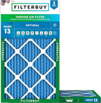 Filterbuy 18x36x1 Air Filter MERV 13 Optimal Smoke & Allergy Defense (2-Pack), Electrostatic Pleated HVAC AC Furnace Filters Replacement, Made in USA (Actual Size: 17.50 x 35.50 x 0.75)