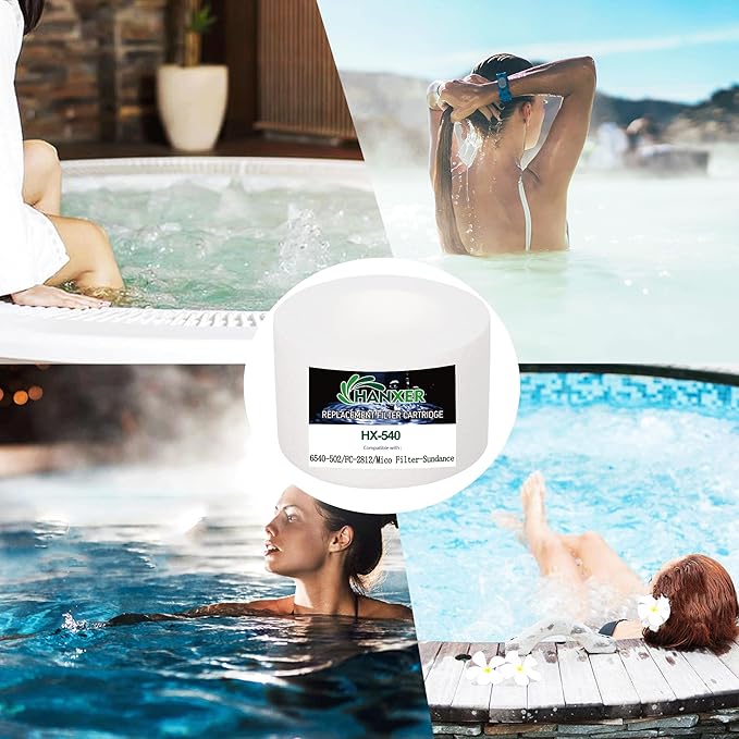6540-502 Hot Tub Filter Cartridge Replaces for Filbur FC-2812, Sundance Series 850 780 6540-502, PPS750, Darlly PP2002, Inner Pre Filter Disposable for Pool and Spa, 2 Pack