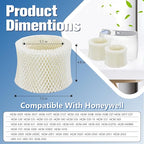 Funmit Humidifier Filters Replacement for Honeywell Humidifier Filter HAC-504 HAC-504AW and Honeywell Filter A, Replacement for Honeywell HCM-350 HCM-500 HCM600 Cool Mist Humidifiers, 4 Pack, White