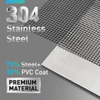 304 Stainless Steel Mesh Window Screen Roll,47IN x 10FT Black Metal Window Screen Replacement,Window Screen Mesh for Window,Door,Patio,Pet,Vent,Filter,Porch,Cage and DIY Project (22 Mesh)
