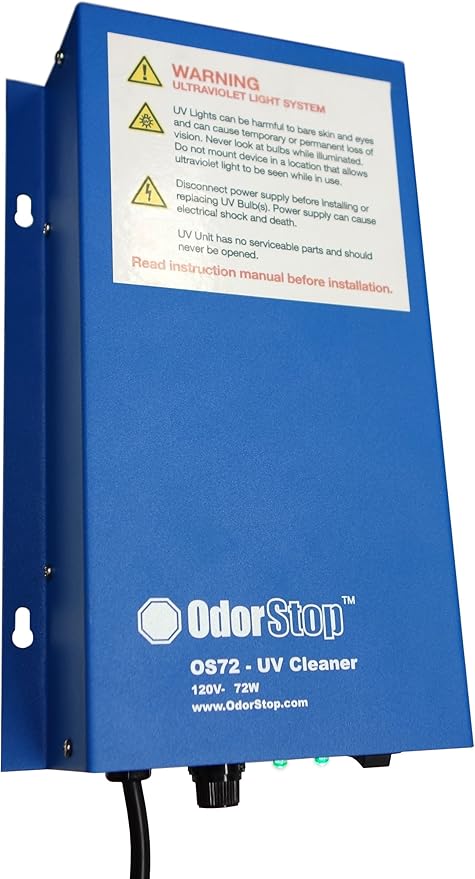 OdorStop OS7212 UV Air Purifier with 12-in Bulbs