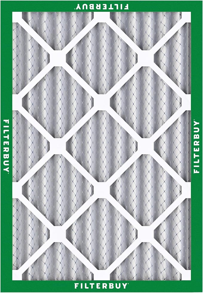 Filterbuy 15x20x2 Air Filter MERV 8 Essential Dust & Allergy Defense (2-Pack), Electrostatic Pleated HVAC AC Furnace Filters Replacement, Made in USA (Actual Size: 14.50 x 19.50 x 1.75)