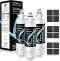 ICEPURE PLUS 9690 NSF/ANSI 53 NSF/ANSI 42Certified Compatible with LG LT700P and LT120F, 46-9690, ADQ36006101, ADQ36006102, LFXC24726S, RWF1200A Refrigerator Water Filter and Air Filter 3 Combo