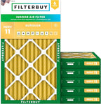 Filterbuy 14x36x2 Air Filter MERV 11 Superior Pet & Allergy Defense (6-Pack), Electrostatic Pleated HVAC AC Furnace Filters Replacement, Made in USA (Actual Size: 13.50 x 35.50 x 1.75)
