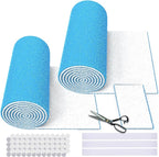 2PCS 12 x 120" Air Vent Filters, Cut-to-Size MERV 8 Filter Material, Triple Layer HVAC Furnace Vent Filters for Home, Floor, Ceiling, Grilles - Includes 48PCS Adhesive Hook Tape.