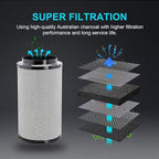iPower 4" Air Carbon Filter for Inline Duct Fan, Intake and Exhaust Fans, with Premium Australia Virgin Charcoal, Black