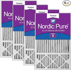 Nordic Pure 16x25x5 (Actual Size: 15 3/4 x 24 3/4 x 4 3/8) Honeywell/Lennox Replacement MERV 8 Air Filters 4 Pack