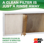 K&N 14X30X1 HVAC Furnace Air Filter, Lasts a Lifetime, Washable, Merv 13, the Last HVAC Filter You Will Ever Buy, Breathe Safely at Home or in the Office, HVC-13-11430