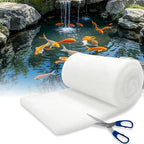 2" Thick Koi Pond Filter Pad, 18" x 72" Fish Pond Filters for Outdoor Ponds, Pond Filter Media, Pond Filter Material, White Bulk Roll-Cut to Size-Fit for Aquarium Filter Floss