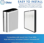 Dista Filter - True Hepa H13 Filter Compatible with LEVOIT EverestAir Air Purifier with 3-in-1 True HEPA, High-Efficiency Activated Carbon, Part # LRF-E551-WUS - Pack of 1