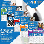 16x20x2 Air Filter MERV 13 Rating, 12 Pack of Furnace Filters Comparable to MPR 1500-2200 & FPR 9 - Made in USA by AIRX FILTERS WICKED CLEAN AIR.