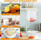 Jelly Strainer Stand with 100 Mesh Fine Strainer bag of Nylon Multipurpose use for making Jellies, Jam, Juices, Nut milk, Broth, Strain handsfree, Fine Mesh Sieve, jelly bag for canning