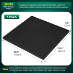 Borlech Aquarium Bio Filter Sponge Pad - Cut-to-Size Aquarium Filter Media for Fish Tank, Pond, Sump - Mechanical & Biological Filtration (18.5"x18.5"x0.8", 50PPI, 1 Pack)