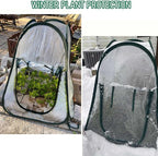 Plant Mini Greenhouse Pop Up Transparent Greenhouse Freeze Protection PVC Plant Cover with Roll-up Zipper Entry Doors for Indoor and Outdoor Gardens Protecting Plant from Cold Frost(PVC, 28x28x32in)
