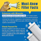 LCF Upgrade Countertop Water Filter, 𝐒𝐢𝐥𝐯𝐞𝐫 𝐈𝐨𝐧𝐬 Enhanced 6-Stage Stainless Steel Water Filter for Sink Faucet, Reduces Heavy Metals, Bad Taste & 99% Chlorine, 16,000 Gallons(2 Filters)