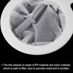 PATIKIL 9"x6" Food Filter Strainer, 200 Mesh, White, Polypropylene, Nylon, 235 x 145 mm / 9.3 x 5.7 inch (L*W), 145 x 110 mm / 5.7 x 4.3 inch (OD*ID), 1 x Mesh Filter