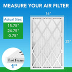 LotFancy 16x25x1 Air Filter MERV 8 6-Pack, Electrostatic Pleated Furnace & AC Filter, Captures Dust, Pet Hair, Pollen, Actual Size: 15.75"x24.75"x0.75"