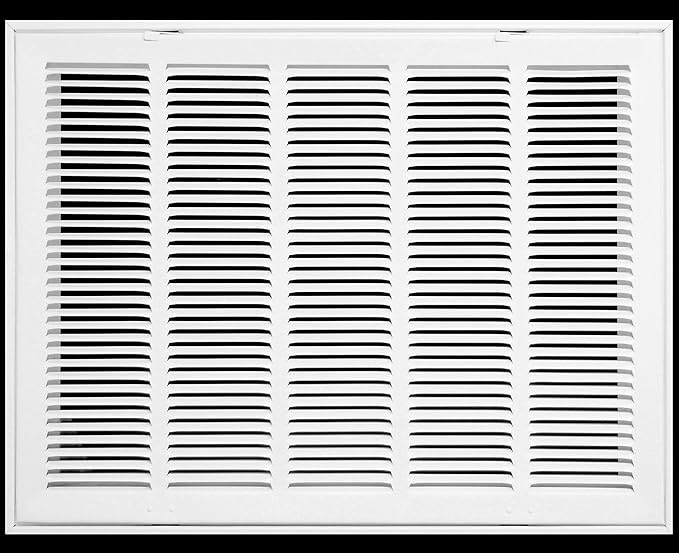 HVAC Premium 24" X 8" Steel Return Air Filter Grille for 1" Filter - Removable Face/Door - HVAC Duct Cover - Flat Stamped Face - White [Outer Dimensions: 26 5/8"w X 10 5/8"h]
